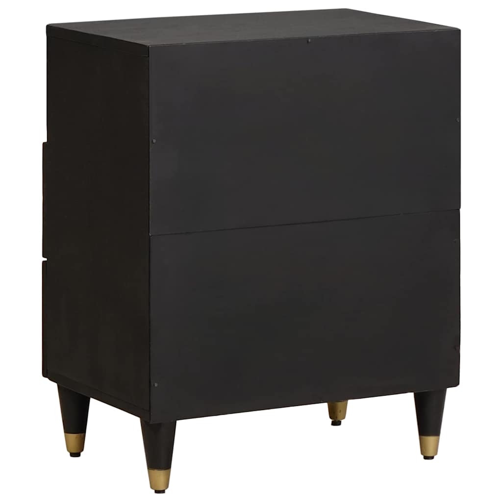 vidaXL Bedside Cabinet Black 50 x 33 x 62 cm Solid Mango Wood 5