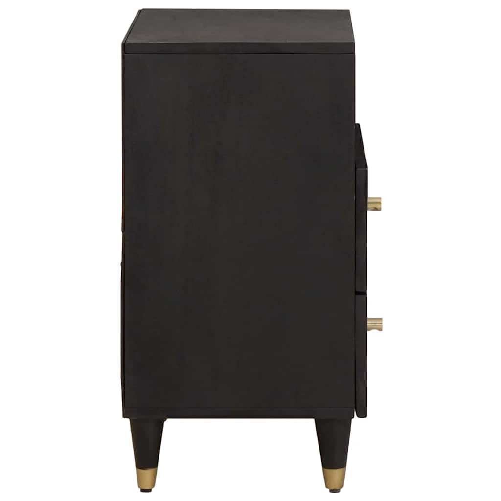 vidaXL Bedside Cabinet Black 50 x 33 x 62 cm Solid Mango Wood 4