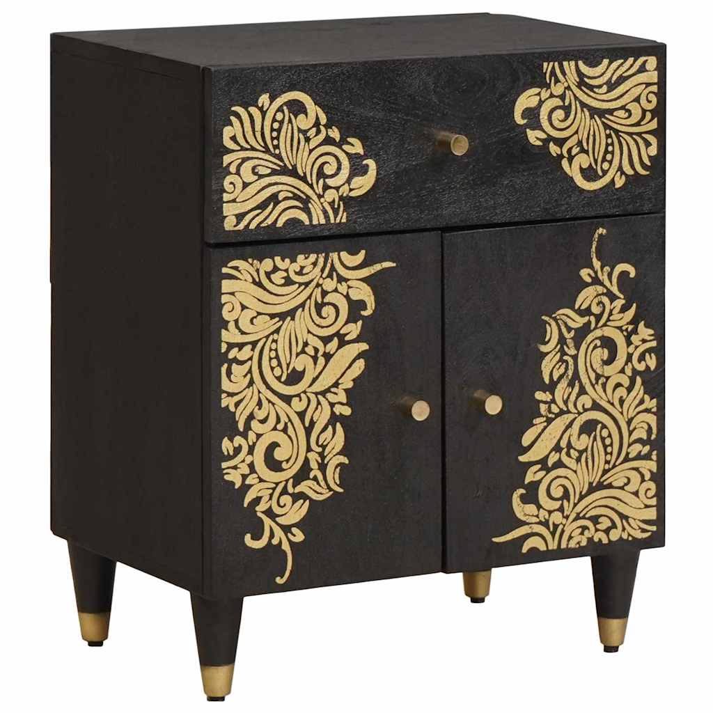 vidaXL Bedside Cabinet with Door Black 50 x 33 x 60 cm 1