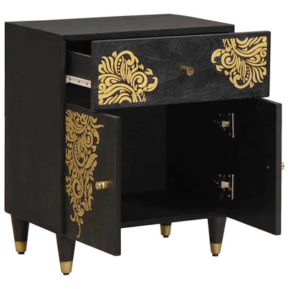 vidaXL Bedside Cabinet with Door Black 50 x 33 x 60 cm 2