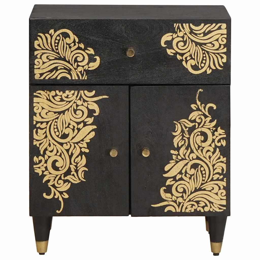 vidaXL Bedside Cabinet with Door Black 50 x 33 x 60 cm 3