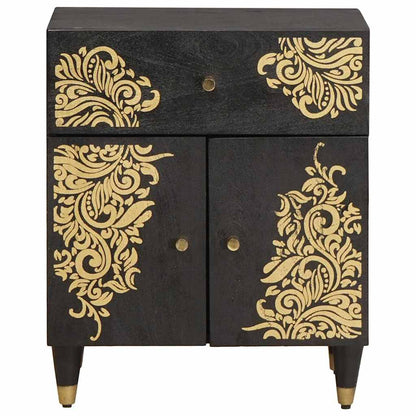 vidaXL Bedside Cabinet with Door Black 50 x 33 x 60 cm 3