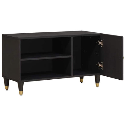 vidaXL TV Cabinet Black 80 x 33 x 46 cm Solid Mango Wood 2