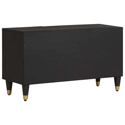 vidaXL TV Cabinet Black 80 x 33 x 46 cm Solid Mango Wood 5