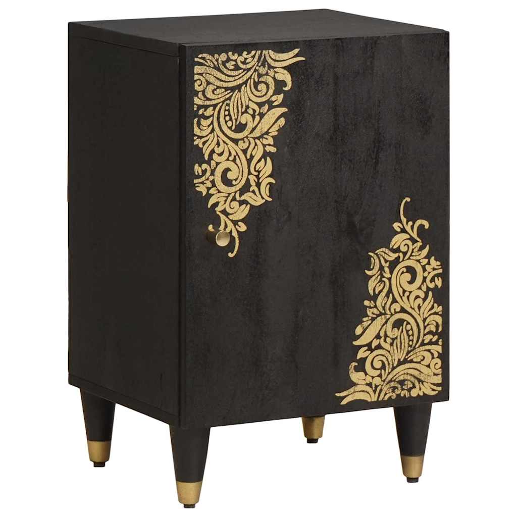 vidaXL Bathroom Cabinet Black 38 x 33 x 58 cm Solid Mango Wood 1
