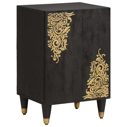 vidaXL Bathroom Cabinet Black 38 x 33 x 58 cm Solid Mango Wood 1