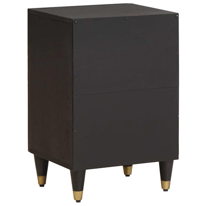 vidaXL Bathroom Cabinet Black 38 x 33 x 58 cm Solid Mango Wood 5