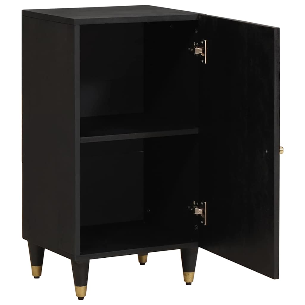 vidaXL Sideboard with Shelf Black 40 x 33 x 75 cm Solid Mango Wood 2