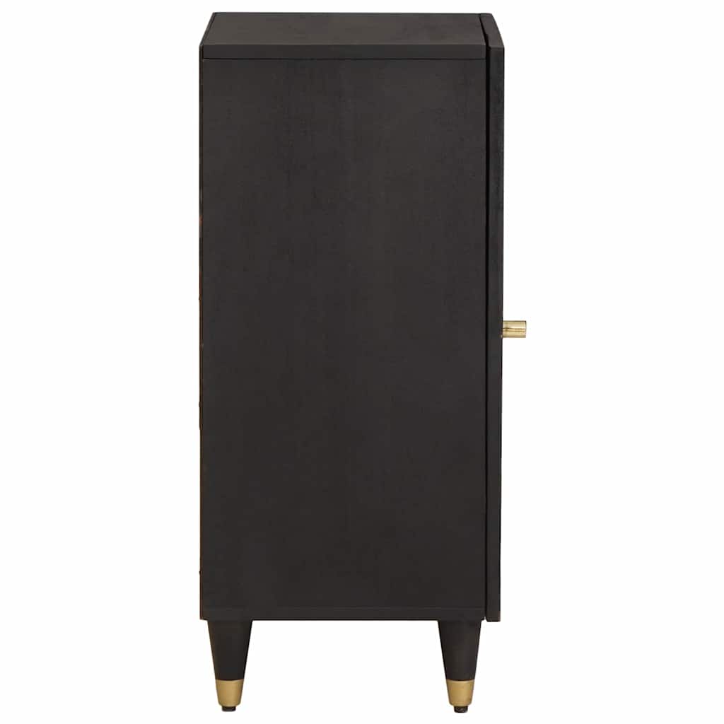 vidaXL Sideboard with Shelf Black 40 x 33 x 75 cm Solid Mango Wood 4