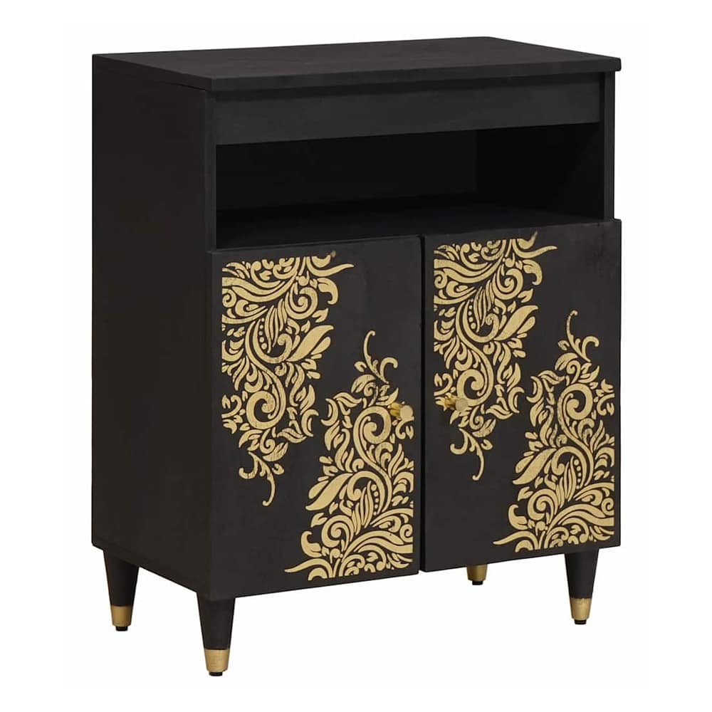 Sideboard 60 x 33 x 75 cm Solid Mango Wood Black
