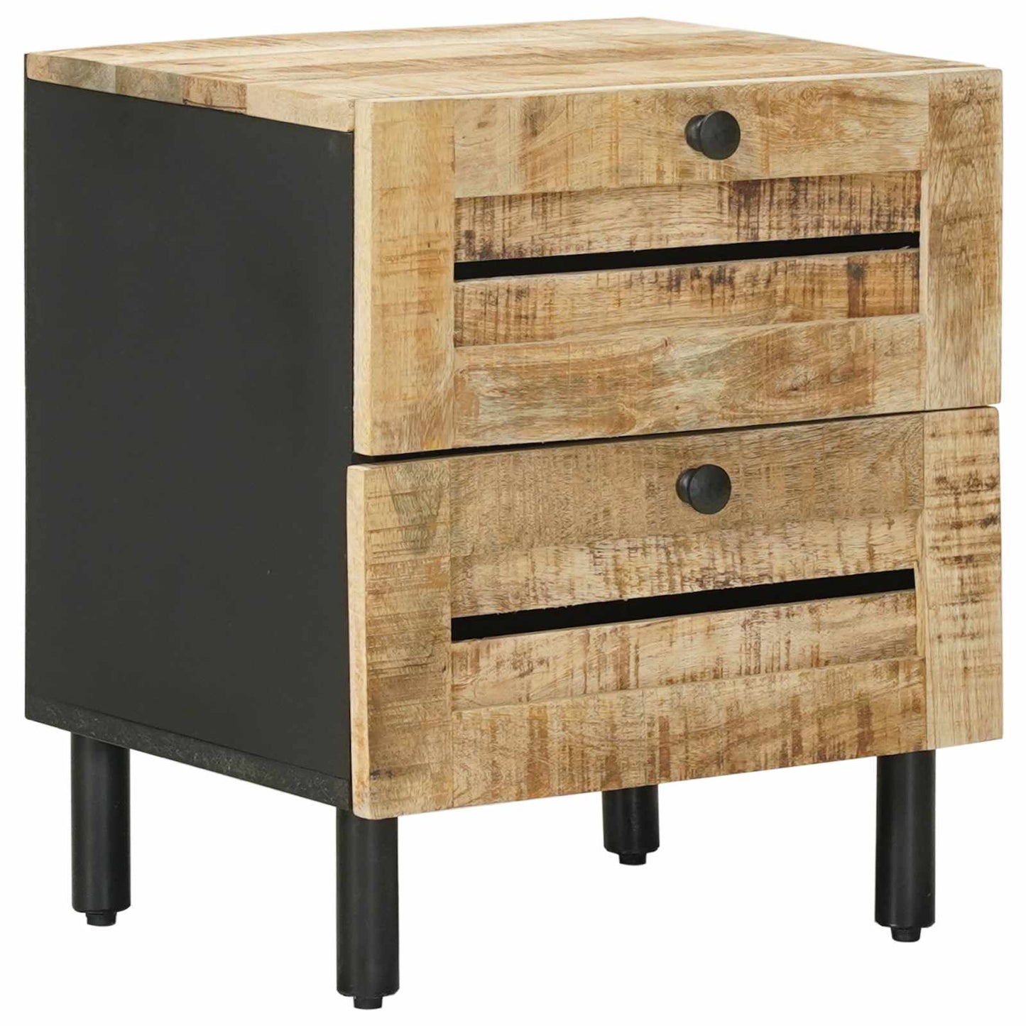 vidaXL Bedside Table Natural 40 x 33 x 46 cm Solid Mango Wood 2
