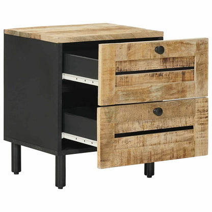 vidaXL Bedside Table Natural 40 x 33 x 46 cm Solid Mango Wood 3
