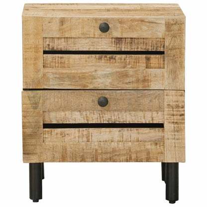 vidaXL Bedside Table Natural 40 x 33 x 46 cm Solid Mango Wood 4