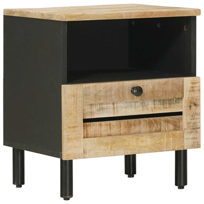 vidaXL Bedside Table Natural 40 x 33 x 46 cm Solid Mango Wood 2