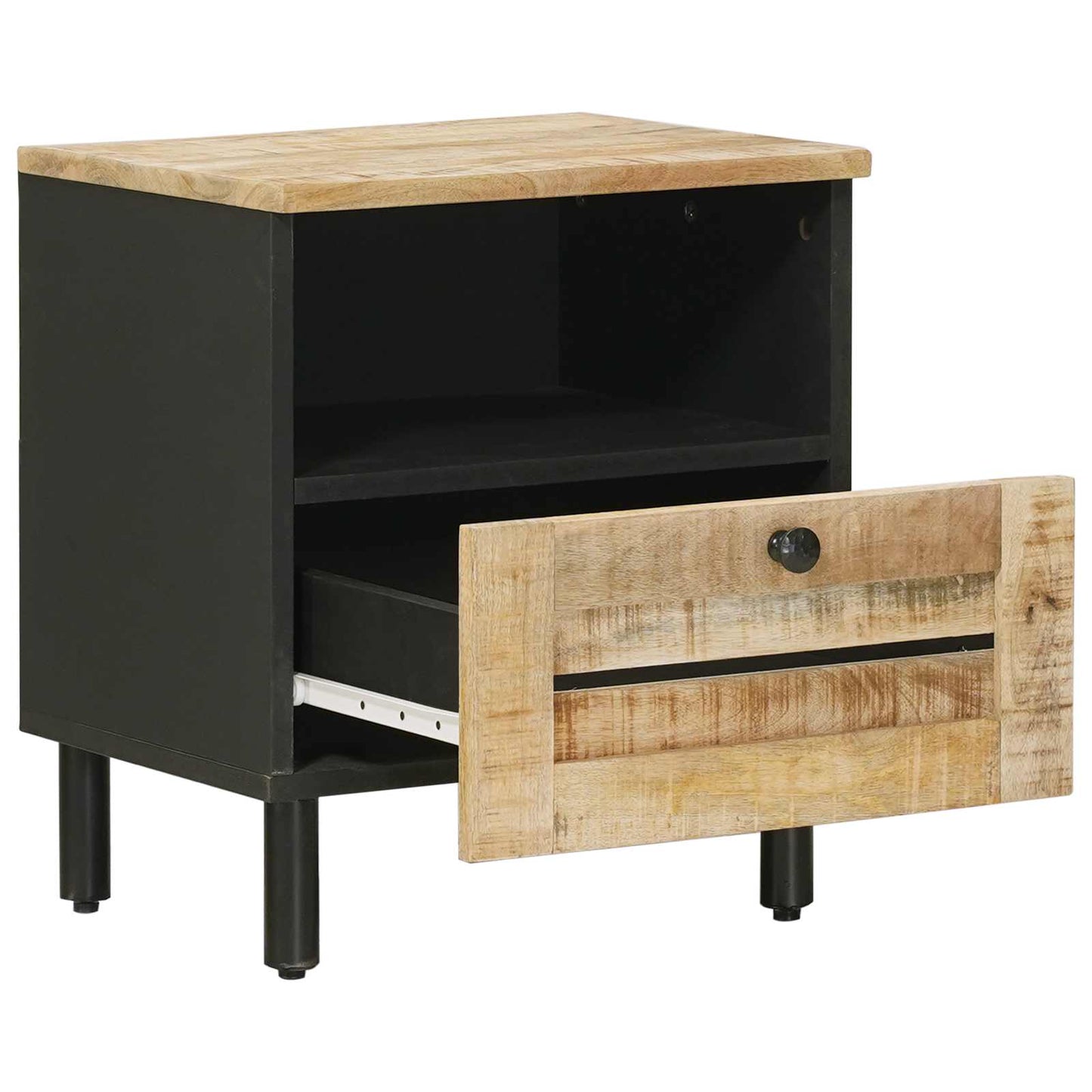 vidaXL Bedside Table Natural 40 x 33 x 46 cm Solid Mango Wood 3