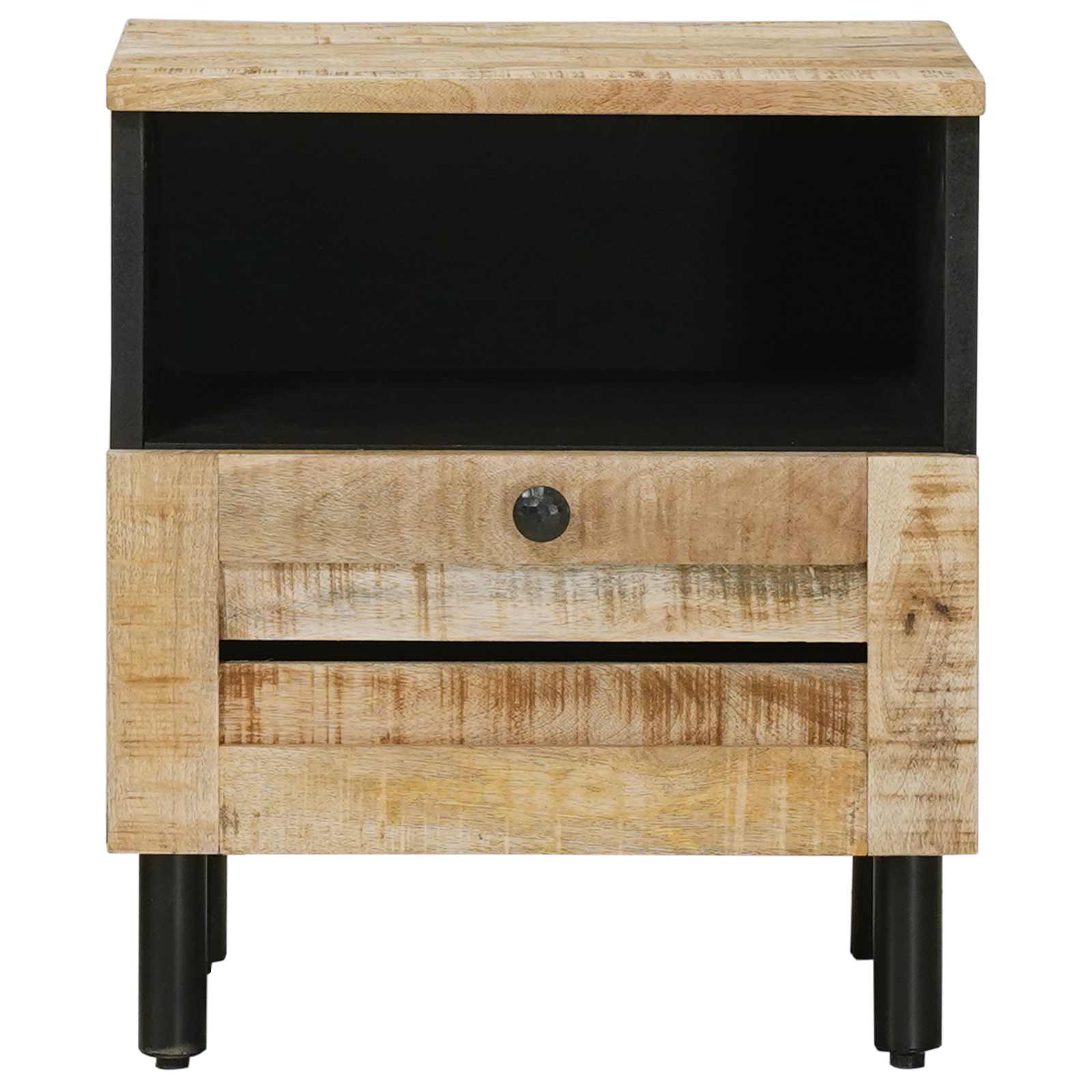 vidaXL Bedside Table Natural 40 x 33 x 46 cm Solid Mango Wood 4