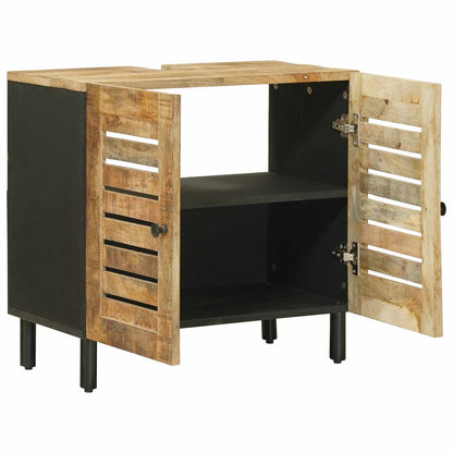vidaXL Sink cabinet Brown and Black 62 x 33 x 58 cm Solid Mango Wood 3
