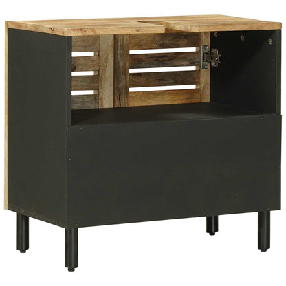 vidaXL Sink cabinet Brown and Black 62 x 33 x 58 cm Solid Mango Wood 6