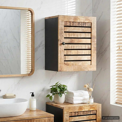 vidaXL Hanging Cabinet with Storage Brown and Black 38 x 33.5 x 48 cm 1