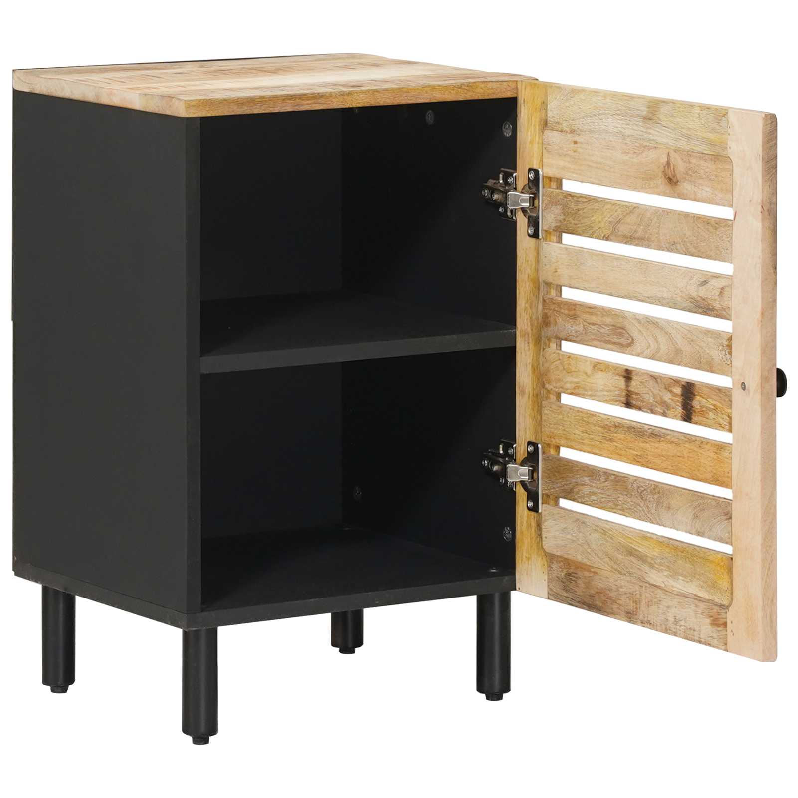 vidaXL Bathroom Cabinet with Storage Brown and Black 38 x 33.5 x 58 cm 3