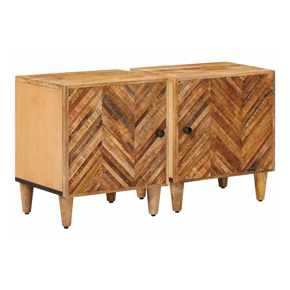 Bedside Table Brown 40 x 33 x 46 cm Solid Mango Wood 2