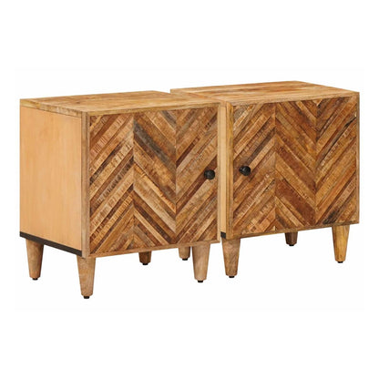 Bedside Table Brown 40 x 33 x 46 cm Solid Mango Wood 2