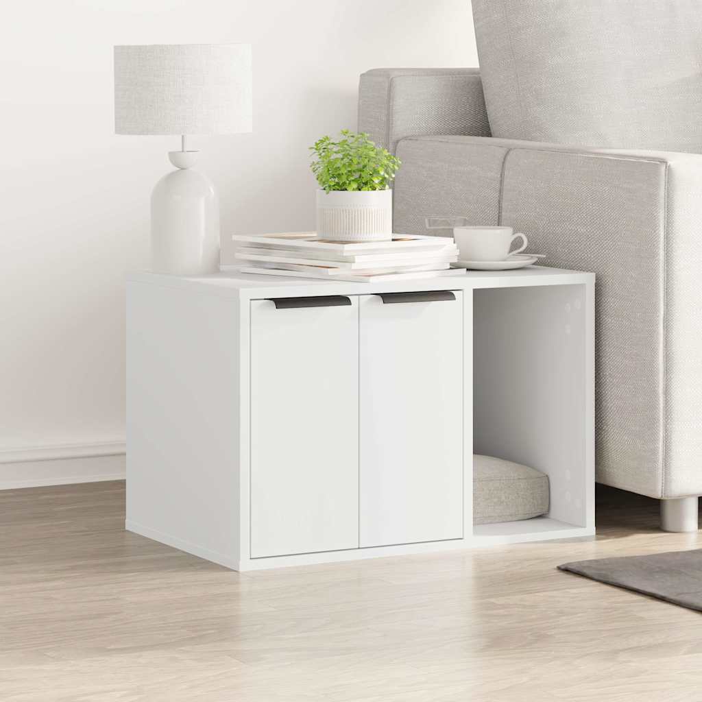 857724 vidaXL Cat Litter Box Enclosure White 60x40x40 cm Engineered Wood 3