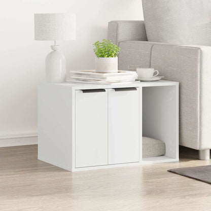 857724 vidaXL Cat Litter Box Enclosure White 60x40x40 cm Engineered Wood 3