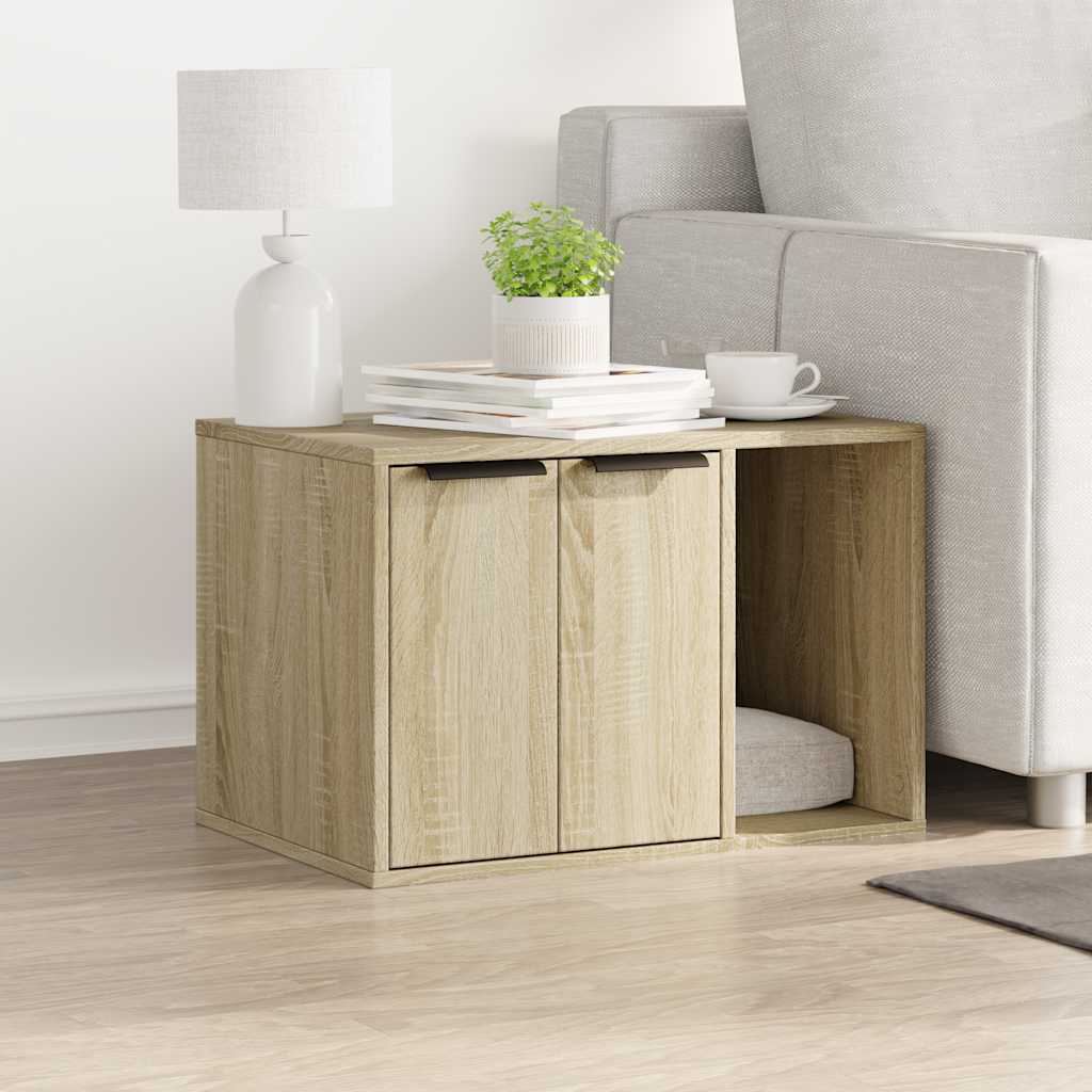 857726 vidaXL Cat Litter Box Enclosure Sonoma Oak 60x40x40 cm Engineered Wood 3