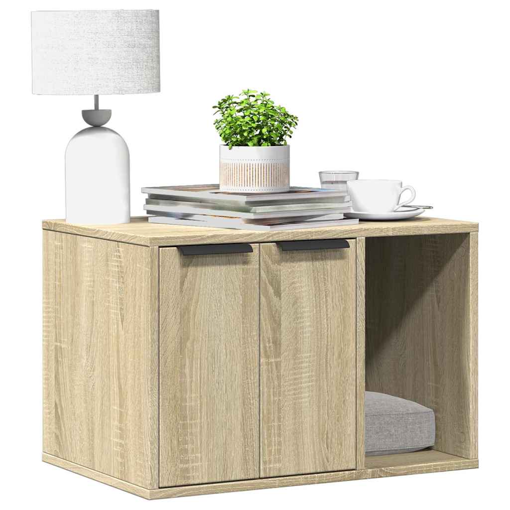 857726 vidaXL Cat Litter Box Enclosure Sonoma Oak 60x40x40 cm Engineered Wood 1
