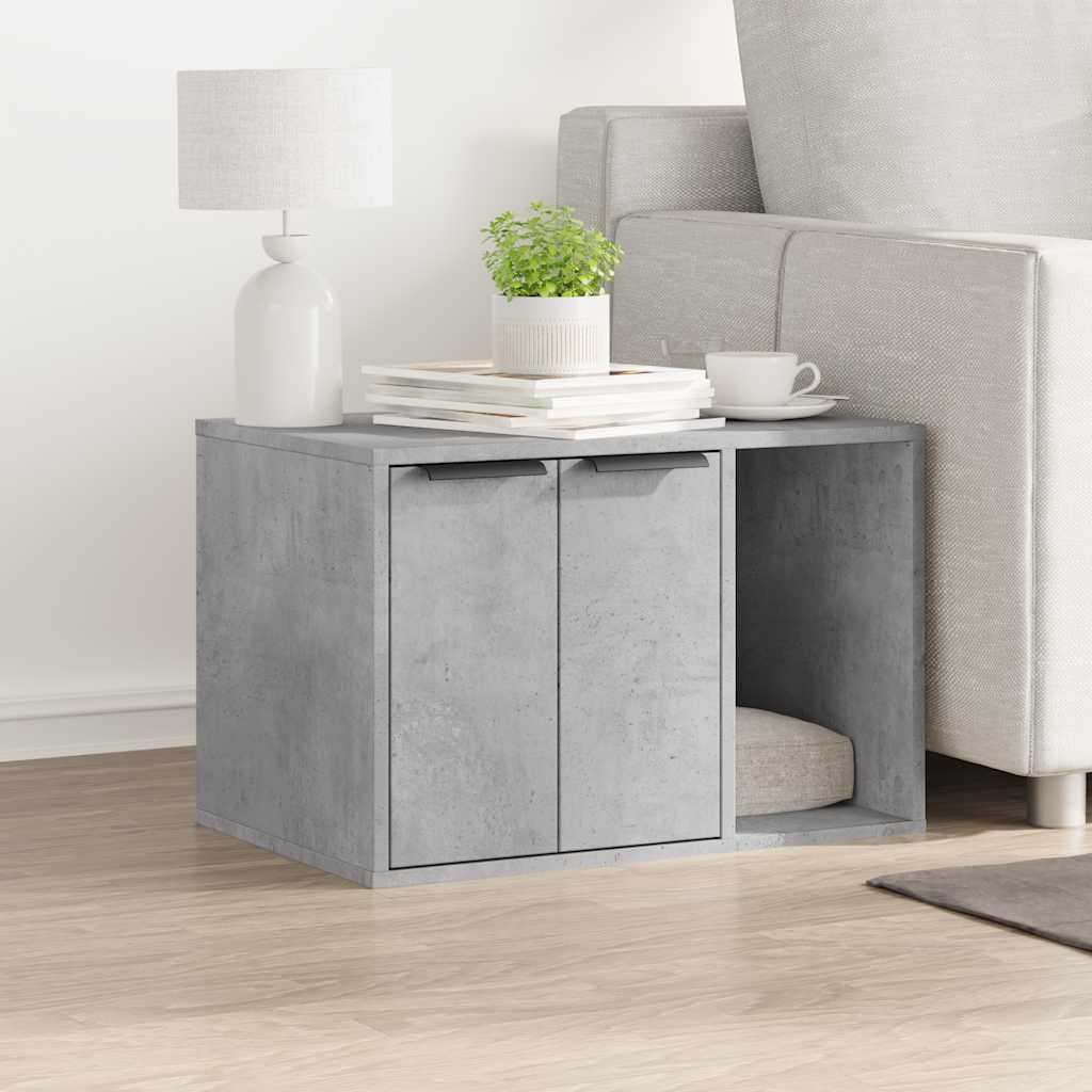 vidaXL Cat Litter Box Enclosure Concrete Grey 60x40x40 cm Engineered Wood 3