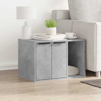 vidaXL Cat Litter Box Enclosure Concrete Grey 60x40x40 cm Engineered Wood 3
