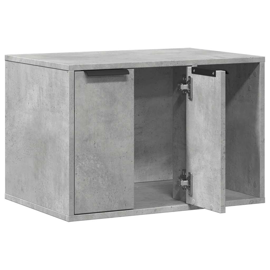 vidaXL Cat Litter Box Enclosure Concrete Grey 60x40x40 cm Engineered Wood 4