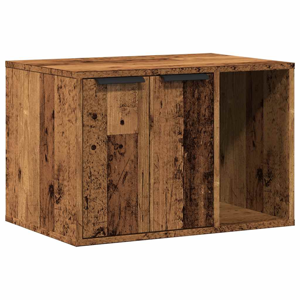 vidaXL Cat Litter Box Enclosure Old Wood 60x40x40 cm Engineered Wood 2