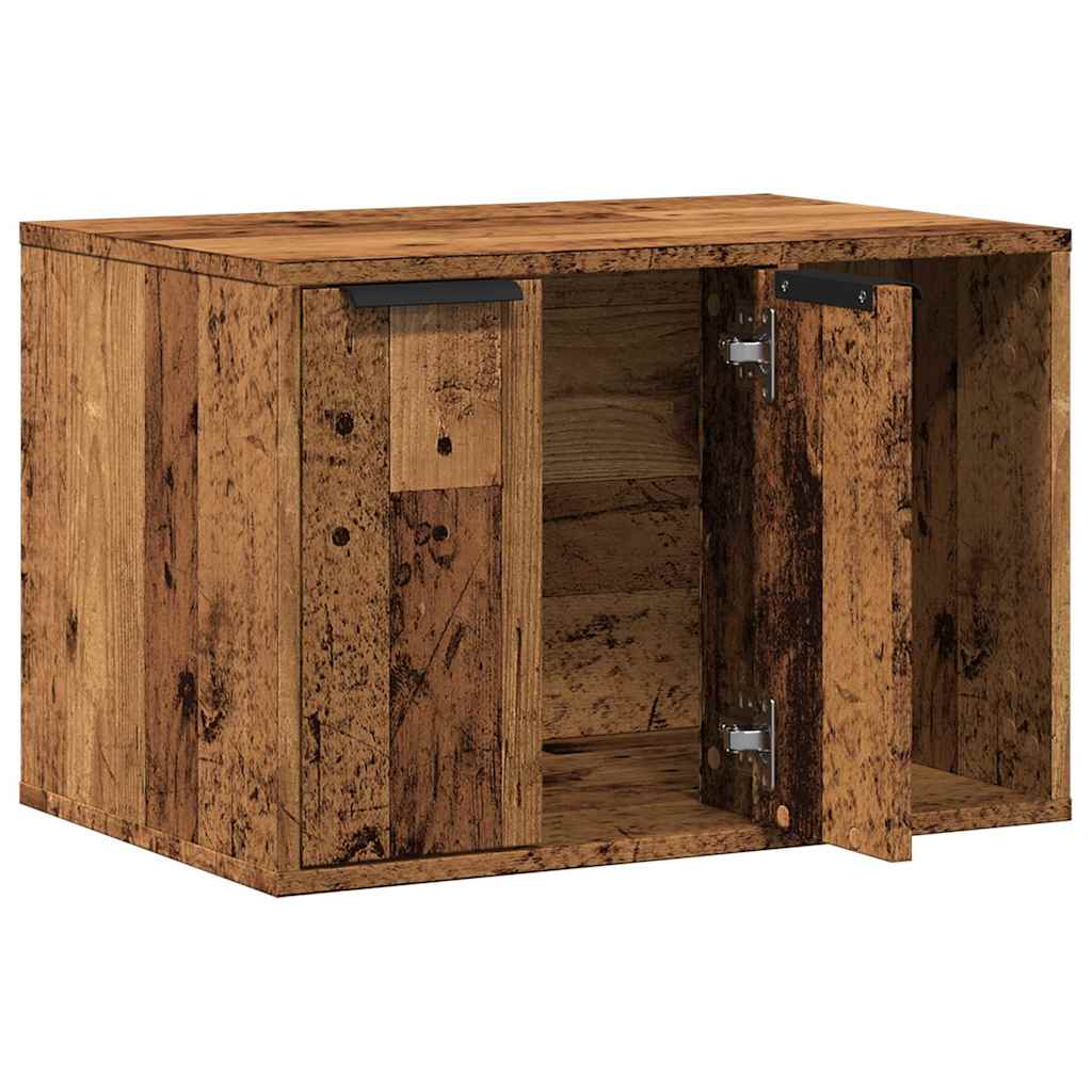 vidaXL Cat Litter Box Enclosure Old Wood 60x40x40 cm Engineered Wood 4