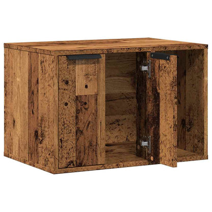 vidaXL Cat Litter Box Enclosure Old Wood 60x40x40 cm Engineered Wood 4