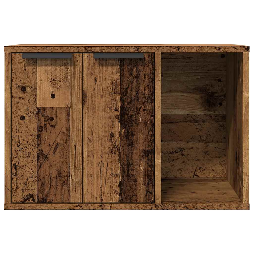 vidaXL Cat Litter Box Enclosure Old Wood 60x40x40 cm Engineered Wood 5