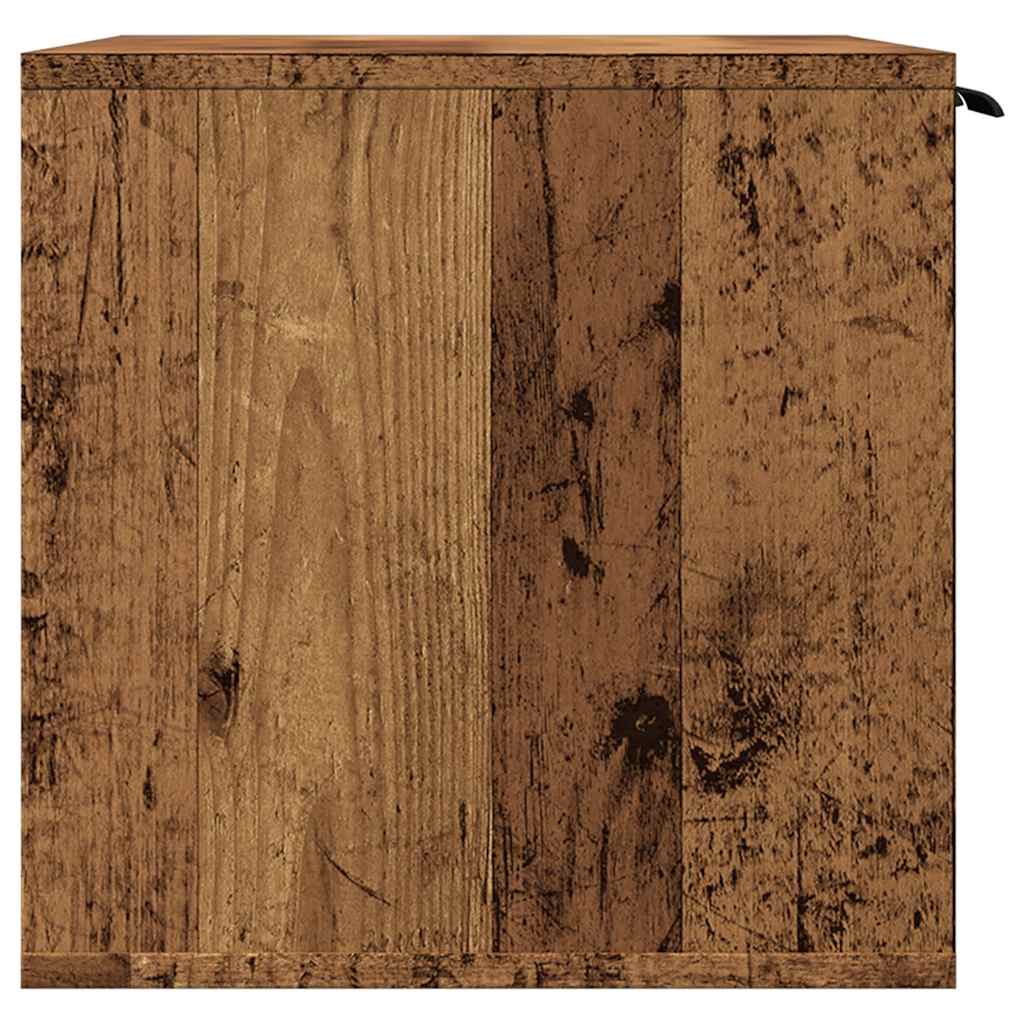 vidaXL Cat Litter Box Enclosure Old Wood 60x40x40 cm Engineered Wood 6
