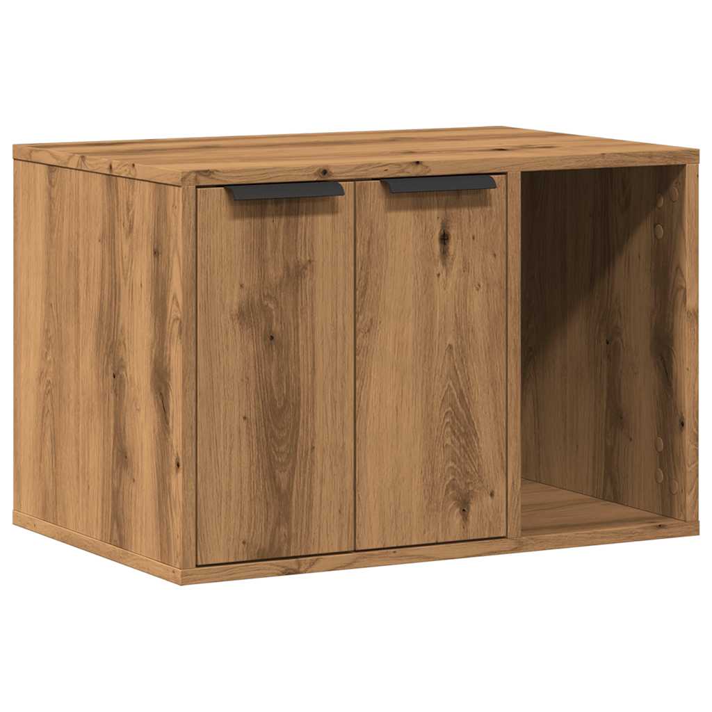 vidaXL Cat Litter Box Enclosure Artisian Oak 60x40x40 cm Engineered Wood 2