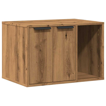 vidaXL Cat Litter Box Enclosure Artisian Oak 60x40x40 cm Engineered Wood 2