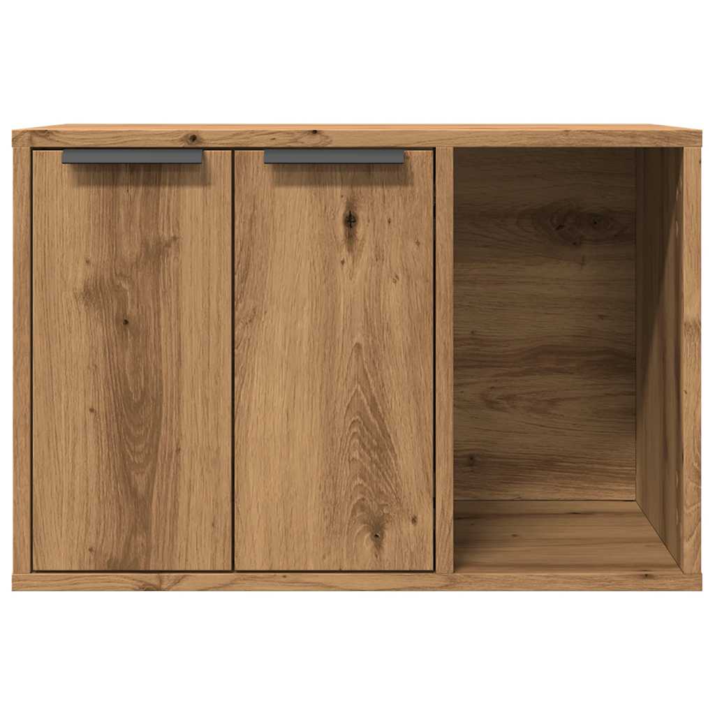 vidaXL Cat Litter Box Enclosure Artisian Oak 60x40x40 cm Engineered Wood 5