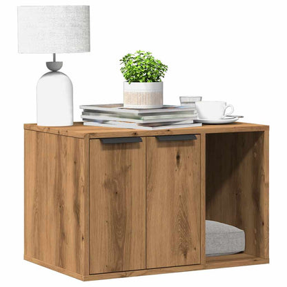 vidaXL Cat Litter Box Enclosure Artisian Oak 60x40x40 cm Engineered Wood 1