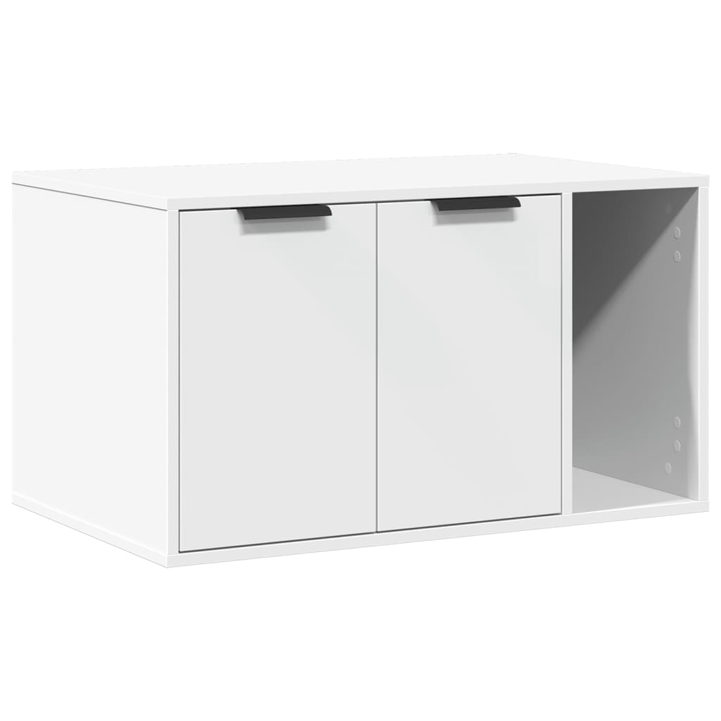 Cat Litter Box Enclosure Engineered Wood Right-side door Height 45 cm White 80 cm 50 cm