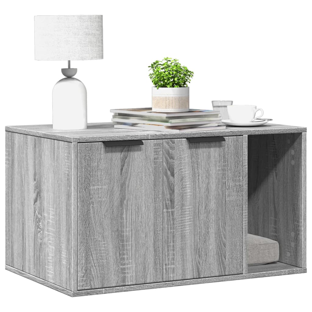 vidaXL Cat Litter Box Enclosure Grey Sonoma 80x50x45 cm Engineered Wood 1