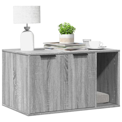 vidaXL Cat Litter Box Enclosure Grey Sonoma 80x50x45 cm Engineered Wood 1