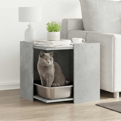 Cat Litter Box Enclosure Engineered Wood Concrete grey