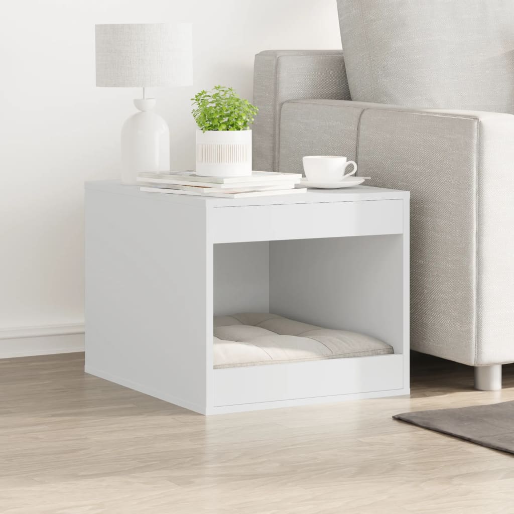 vidaXL Cat Litter Box Enclosure White 47x59x42 cm Engineered Wood 3