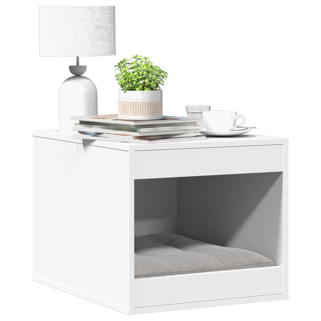 vidaXL Cat Litter Box Enclosure White 47x59x42 cm Engineered Wood 1