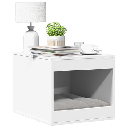 vidaXL Cat Litter Box Enclosure White 47x59x42 cm Engineered Wood 1