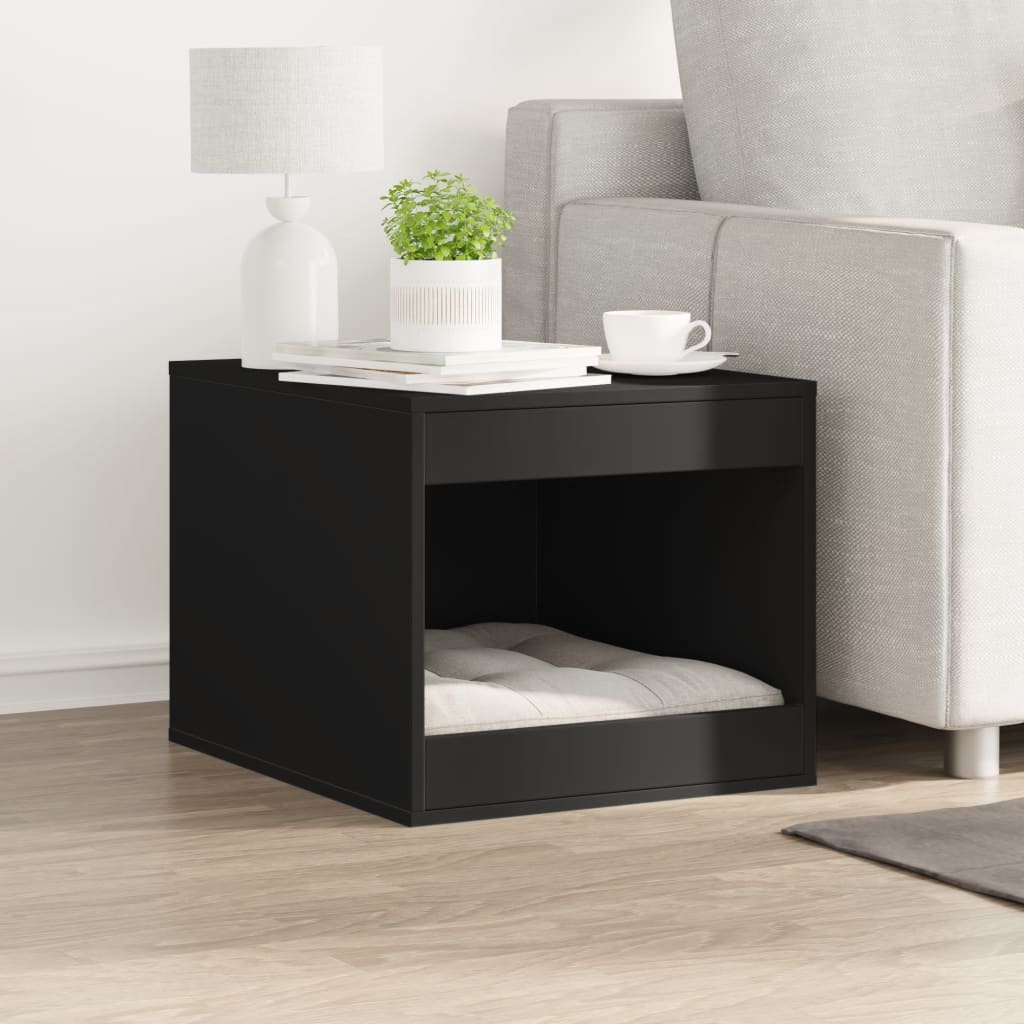 vidaXL Cat Litter Box Enclosure Black 47x59x42 cm Engineered Wood 3